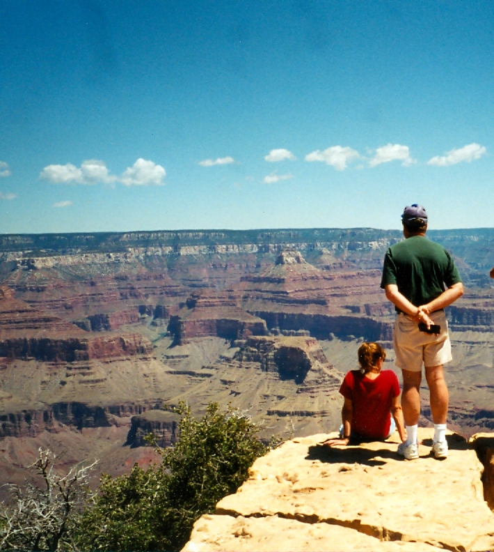 Kim and Dad at Powell Point-Grand Canyon July 1998